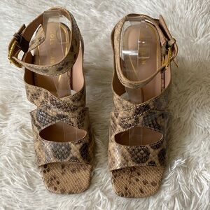 City reina snake skin heels sandals, size 10B